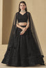 Alluring Black Thread Work Georgette Party Wear Lehenga Choli
