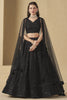 Alluring Black Thread Work Georgette Party Wear Lehenga Choli