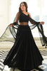 Adorable Black Sequins Georgette Reception Wear Lehenga Choli