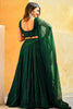 Surprising Green Sequins Georgette Mehendi Wear Lehenga Choli