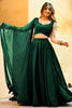 Surprising Green Sequins Georgette Mehendi Wear Lehenga Choli