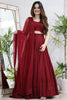 Delightful Maroon Sequins Georgette Wedding Lehenga Choli With Dupatta