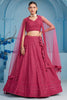 Beautiful Pink Sequins Work Georgette Reception Wear Lehenga Choli