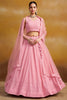 Precious Pink Thread Work Georgette Bridesmaid Lehenga Choli