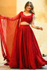 Marvelous Red Sequins Georgette Sangeet Wear Lehenga Choli