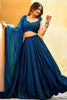 Stunning Teal Blue Thread Embroidered Wedding Lehenga Choli