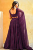 Wonderful Wine Sequins Georgette Reception Lehenga Choli With Dupatta