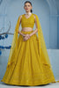 Alluring Yellow Sequins Work Georgette Haldi Wear Lehenga Choli