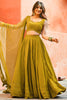 Alluring Mustard Yellow Sequins Lehenga Choli With Net Dupatta