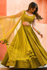 Alluring Mustard Yellow Sequins Lehenga Choli With Net Dupatta