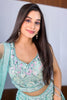 Glamorous Blue Sequins Net Engagement Wear Lehenga Choli With Dupatta