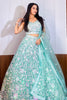 Glamorous Blue Sequins Net Engagement Wear Lehenga Choli With Dupatta