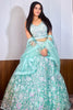Glamorous Blue Sequins Net Engagement Wear Lehenga Choli With Dupatta