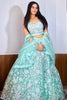 Glamorous Blue Sequins Net Engagement Wear Lehenga Choli With Dupatta