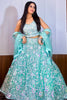 Glamorous Blue Sequins Net Engagement Wear Lehenga Choli With Dupatta