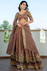 Enchanting Beige Thread Work Silk Traditional Lehenga Choli