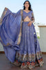 Dazzling Lavender Sequins Silk Engagement Wear Lehenga Choli