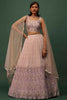 Delightful Peach Floral Printed Georgette Wedding Wear Lehenga Choli 
