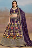 Amazing Purple Floral Embroidery Georgette Bridesmaid Lehenga Choli