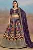 Amazing Purple Floral Embroidery Georgette Bridesmaid Lehenga Choli