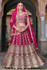 Amazing Pink Zari Work Net Bridesmaid Lehenga Choli With Dupatta