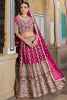 Amazing Pink Zari Work Net Bridesmaid Lehenga Choli With Dupatta