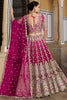 Amazing Pink Zari Work Net Bridesmaid Lehenga Choli With Dupatta