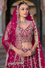 Amazing Pink Zari Work Net Bridesmaid Lehenga Choli With Dupatta