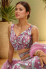 Stylish Pink Embroidered Net Designer Lehenga Choli With Dupatta