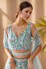 Precious Sky-Blue Sequins Net Reception Wear Lehenga Choli With Dupatta