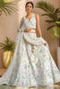 Alluring White Embroidered Net Designer Lehenga Choli With Dupatta