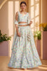 Alluring White Embroidered Net Designer Lehenga Choli With Dupatta
