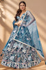 Captivating Blue Sequins Work Net Engagement Wear Lehenga Choli