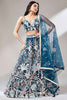 Striking Teal Blue Sequins Soft Net Party Wear Lehenga Choli