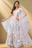 Wonderful Lavender Sequins Work Net Reception Wear Lehenga Choli