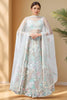 Fabulous Pista-Green Sequins Work Net Designer Lehenga Choli