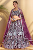 Outstanding Wine-Color Sequins Work Net Designer Lehenga Choli