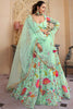 Fabulous Green Floral Printed Organza Function Wear Lehenga Choli