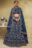 Glamorous Blue Sequins Silk Wedding Wear Lehenga Choli