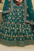 Pretty Green Thread Embroidered Silk Lehenga Choli With Dupatta