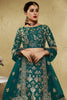 Pretty Green Thread Embroidered Silk Lehenga Choli With Dupatta