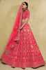 Beautiful Peach Sequins Silk Festival Wear Lehenga Choli With Dupatta
