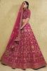 Lovely Pink Thread Embroidered Silk Lehenga Choli With Net Dupatta