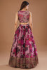 Spectacular Pink Floral Print Organza Bridesmaid Lehenga Choli
