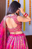 Incredible Pink Floral Printed Organza Bridesmaid Lehenga Choli