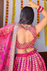 Incredible Pink Floral Printed Organza Bridesmaid Lehenga Choli