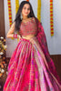 Incredible Pink Floral Printed Organza Bridesmaid Lehenga Choli