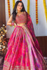 Incredible Pink Floral Printed Organza Bridesmaid Lehenga Choli