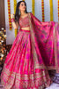 Incredible Pink Floral Printed Organza Bridesmaid Lehenga Choli