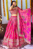Incredible Pink Floral Printed Organza Bridesmaid Lehenga Choli